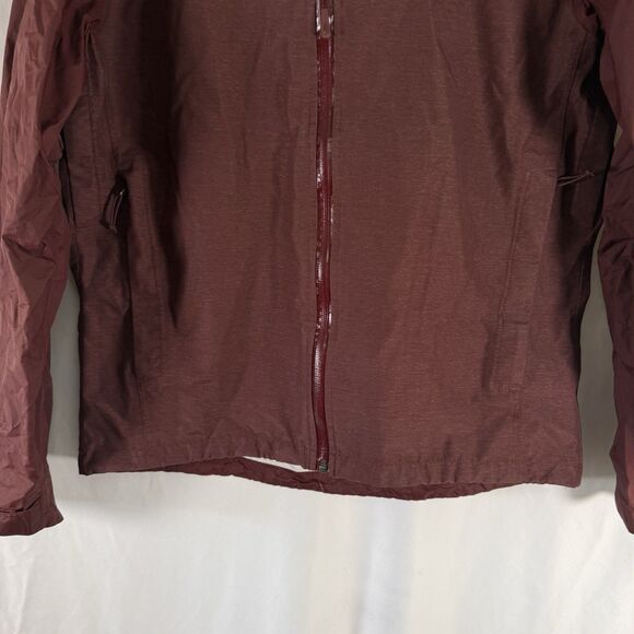 North Face Dryvent Jacket Men's Medium Burgundy Red Full Zip Hooded Zip Pits - Picture 3 of 11